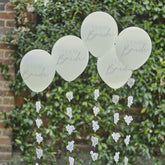 Team Bride Hen Party Balloons with Floral Balloon Tails 5pk